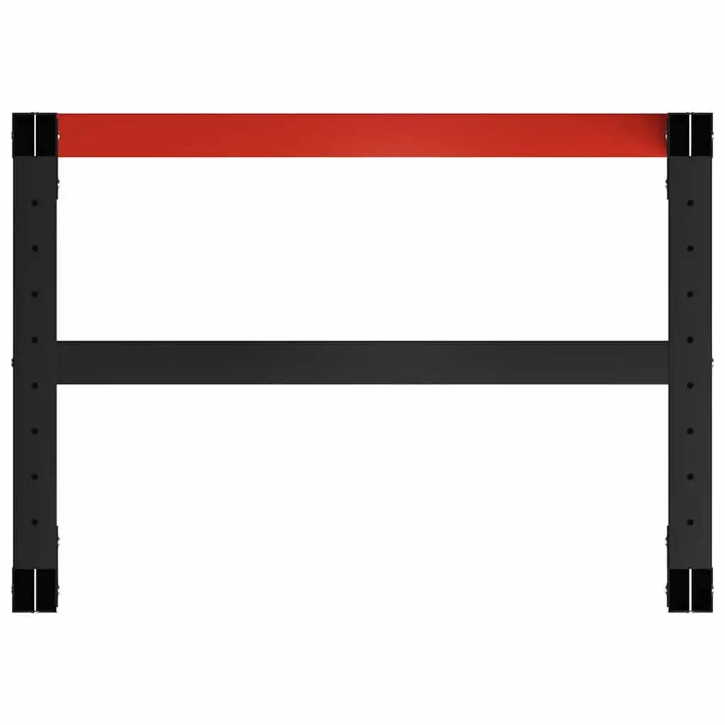 Metal Work Bench Frame Heavy Duty Table Legs 80x57x79cm Black Red Reinforced Bar