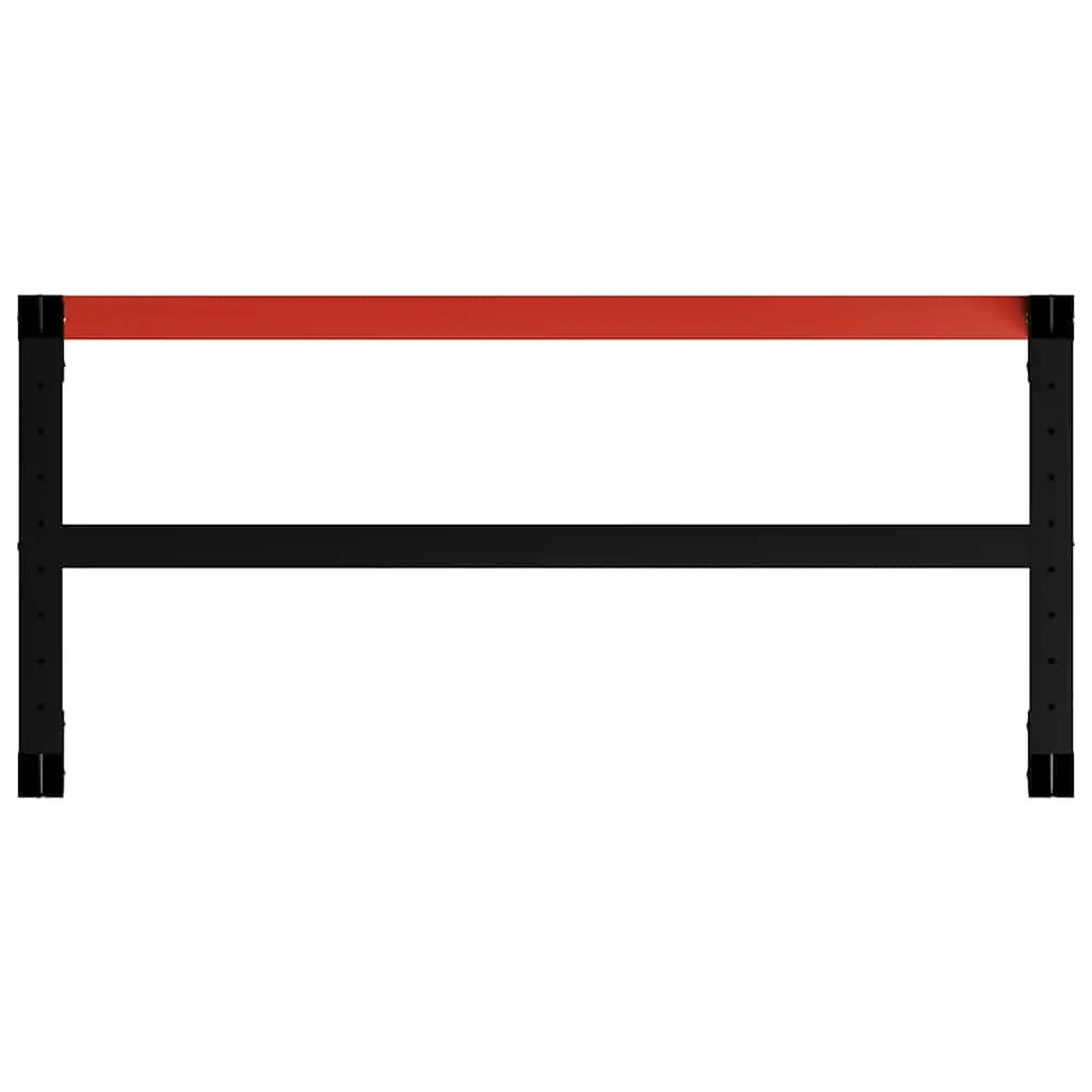 Work Bench Frame Metal 120x57x79cm Black Red Sturdy Workshop Table Legs Support