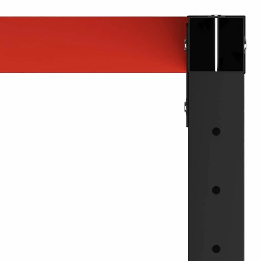 Work Bench Frame Metal 120x57x79cm Black Red Sturdy Workshop Table Legs Support