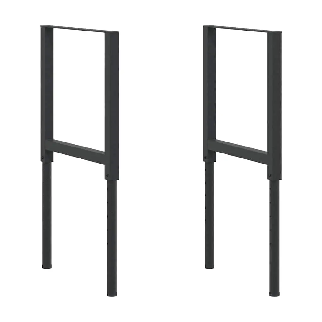 Adjustable Metal Workbench Frames 2 pcs Black 55x(69-95.5) cm