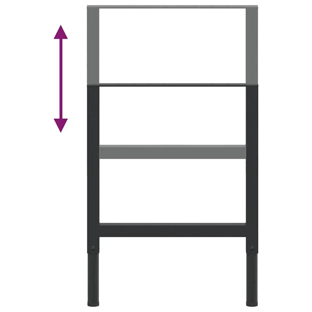Adjustable Metal Workbench Frames 2 pcs Black 55x(69-95.5) cm