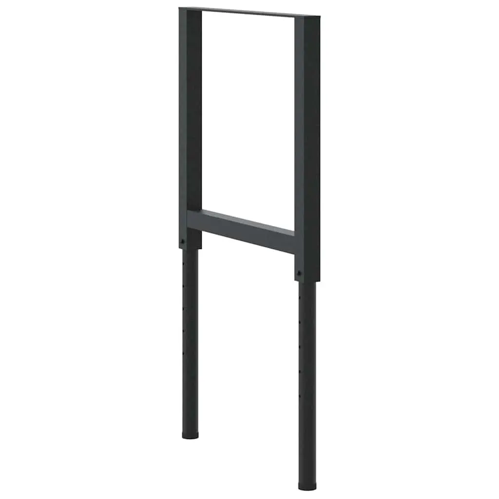 Adjustable Metal Workbench Frames 2 pcs Black 55x(69-95.5) cm