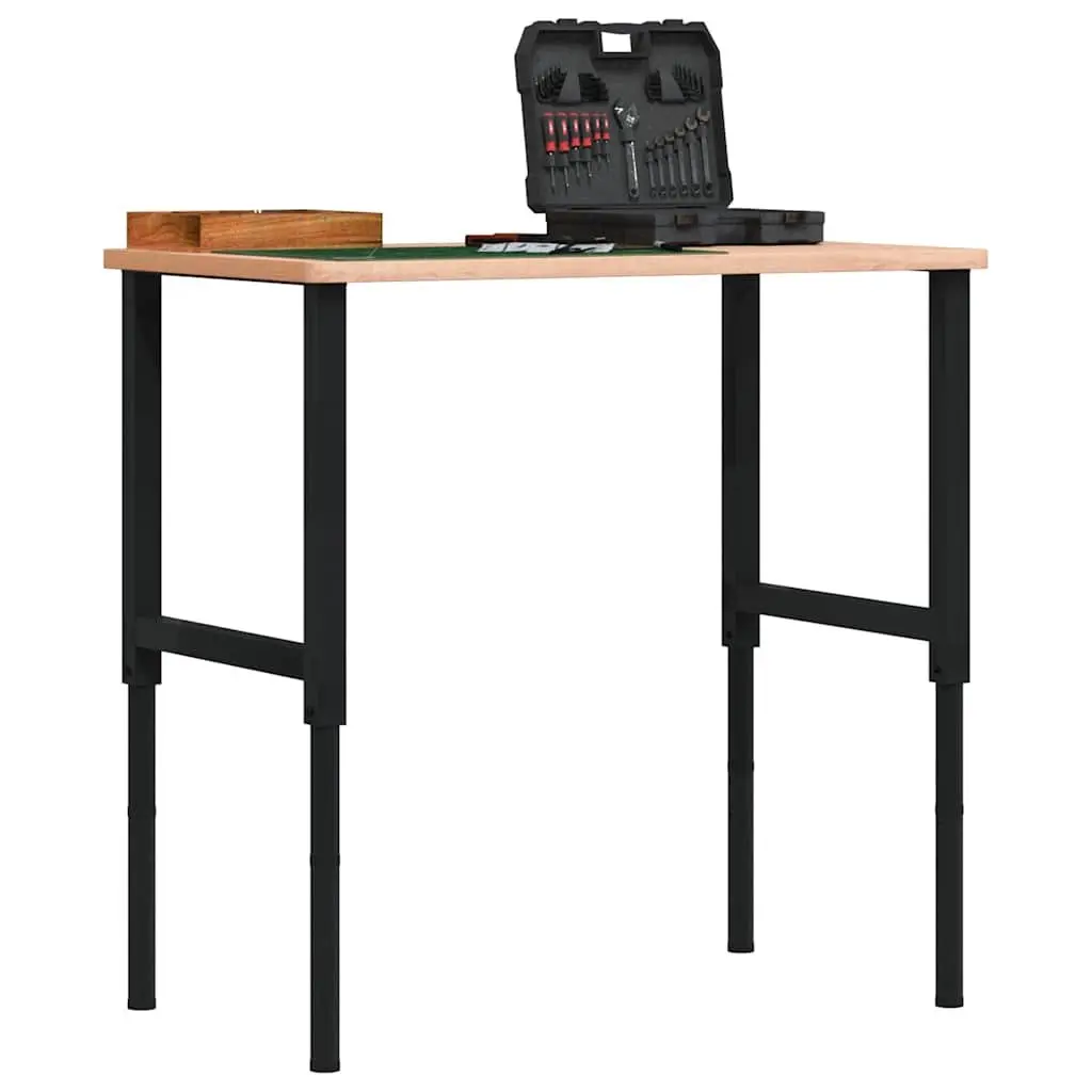 Adjustable Metal Workbench Frames 2 pcs Black 55x(69-95.5) cm