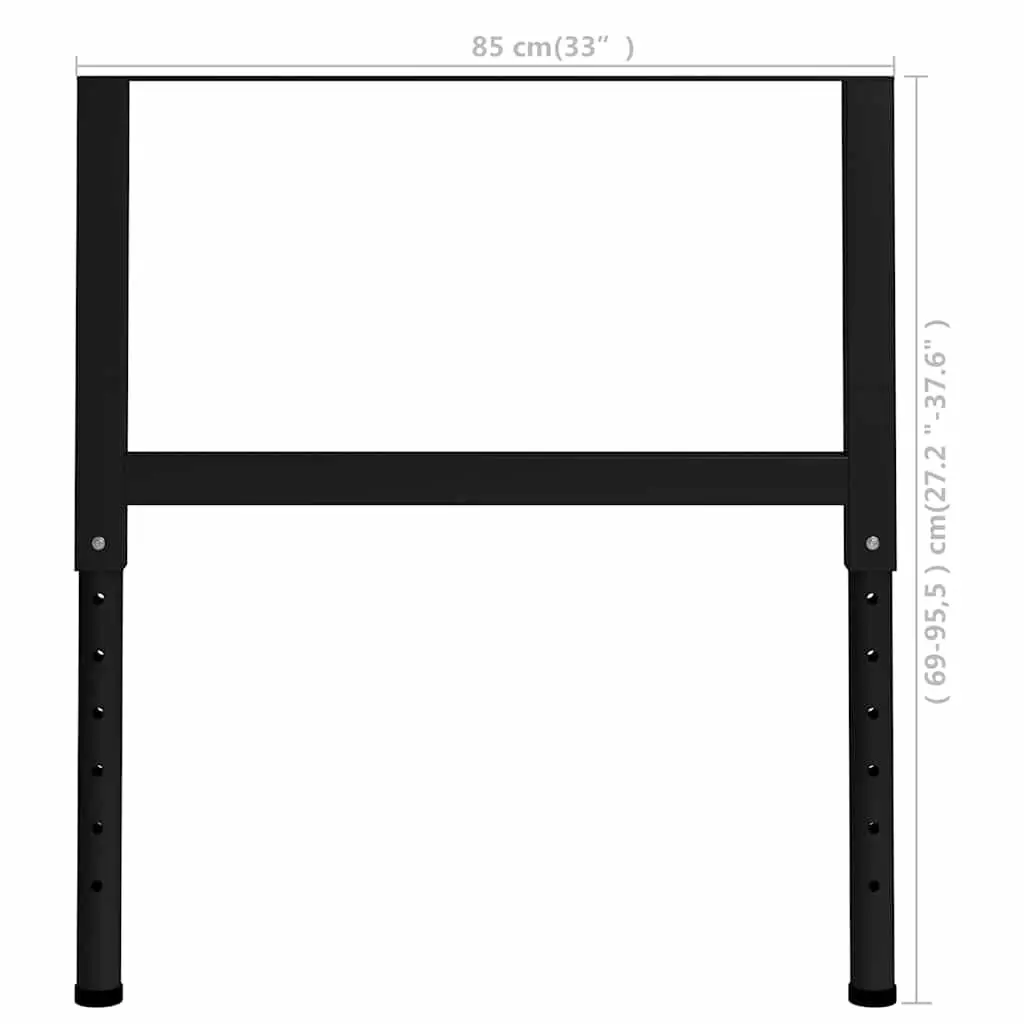 Adjustable Work Bench Frames 2pcs Metal Table Legs Height Adjustable 69-95.5cm