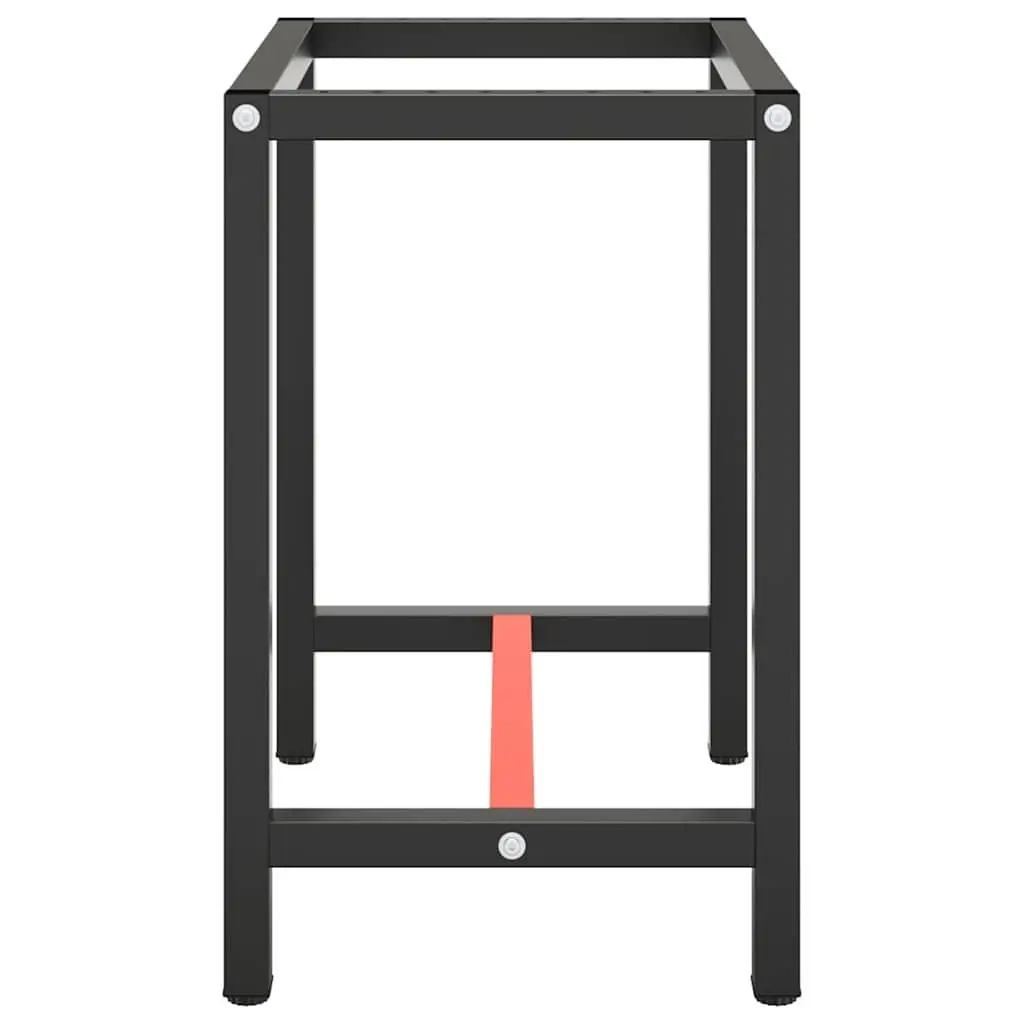 Work Bench Frame Heavy Duty Metal Matte Black Red 70x50x79cm