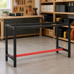 Heavy Duty Metal Work Bench Frame in Matte Black