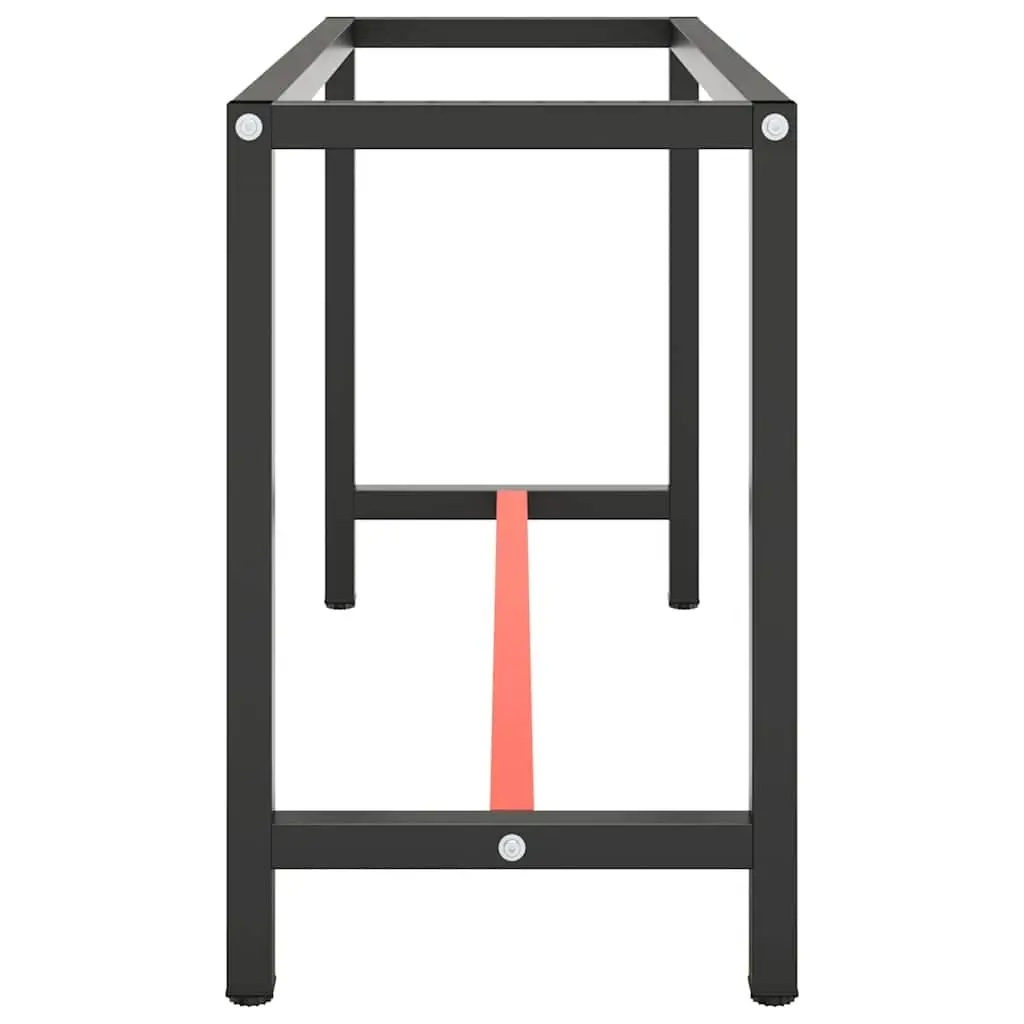 Heavy Duty Metal Work Bench Frame in Matte Black