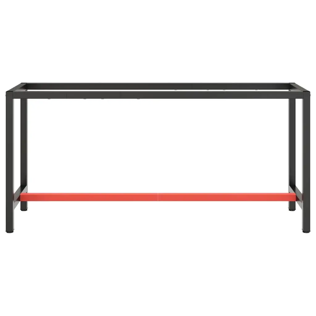 Heavy Duty Metal Work Bench Frame in Matte Black and Red