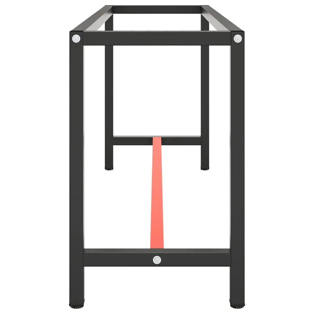 Heavy Duty Metal Work Bench Frame in Matte Black and Red
