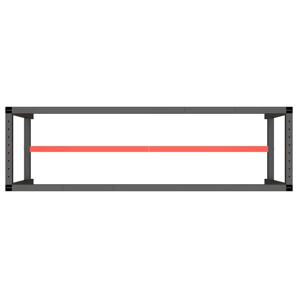 Heavy Duty Metal Work Bench Frame in Matte Black and Red