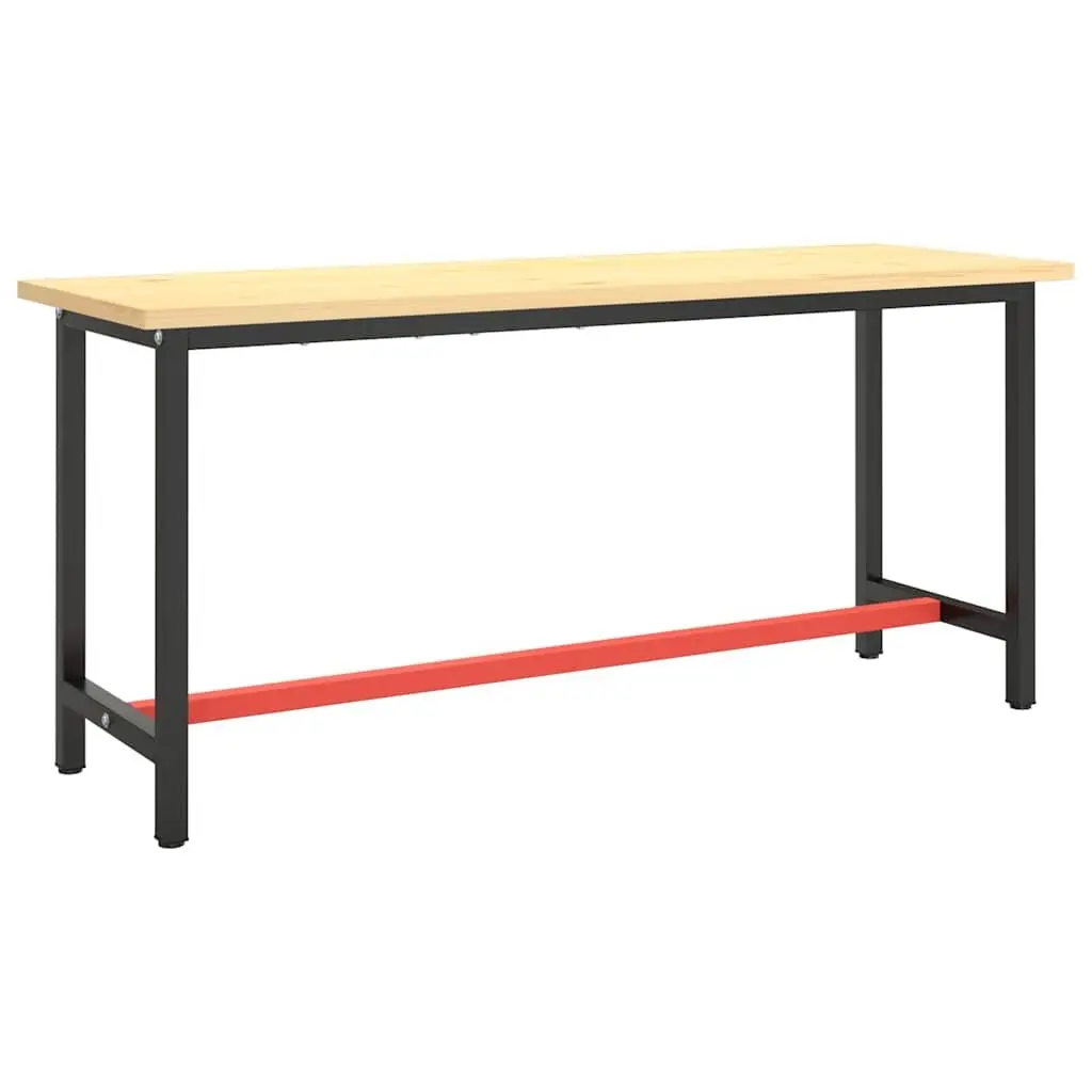 Heavy Duty Metal Work Bench Frame in Matte Black and Red