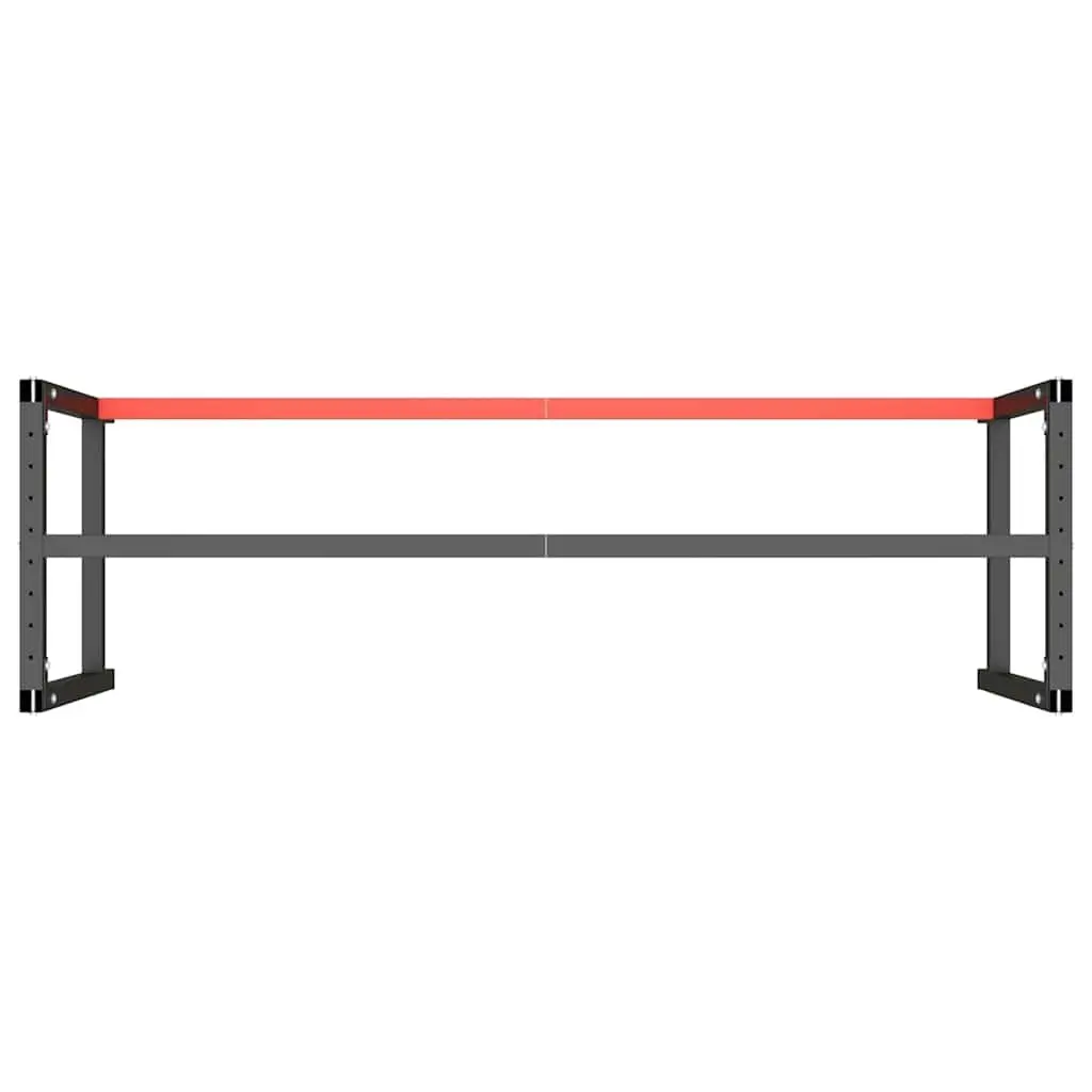 Work Bench Frame Metal Heavy Duty Matte Black Tabletop Base 180x57x79cm