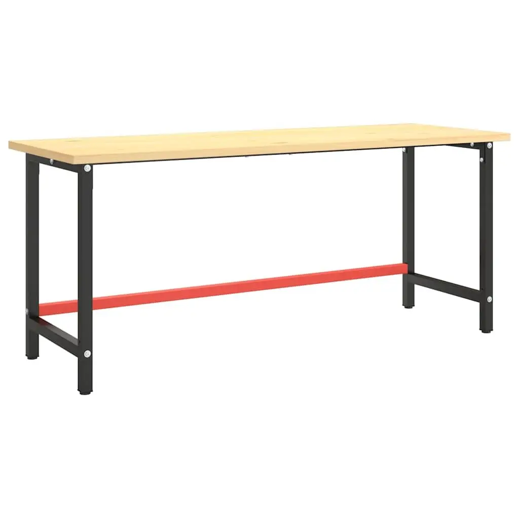 Work Bench Frame Metal Heavy Duty Matte Black Tabletop Base 180x57x79cm