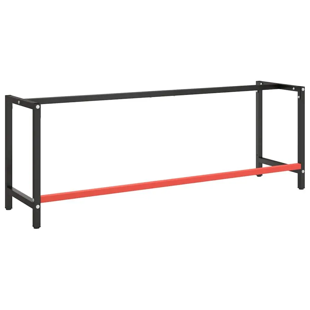 Work Bench Frame Heavy Duty Metal Matte Black 220 x 57 x 79 cm
