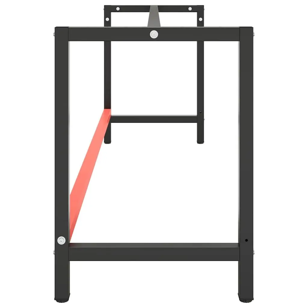 Work Bench Frame Heavy Duty Metal Matte Black 220 x 57 x 79 cm