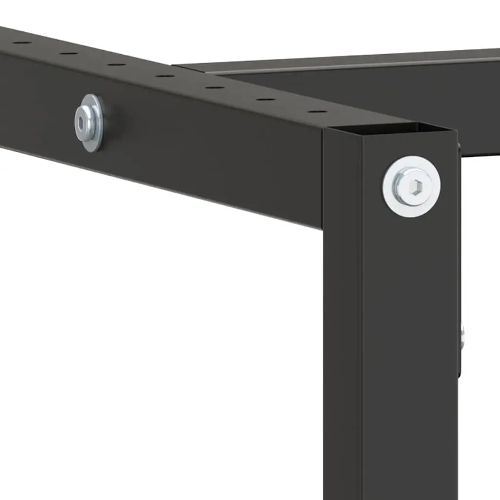 Work Bench Frame Heavy Duty Metal Matte Black 220 x 57 x 79 cm