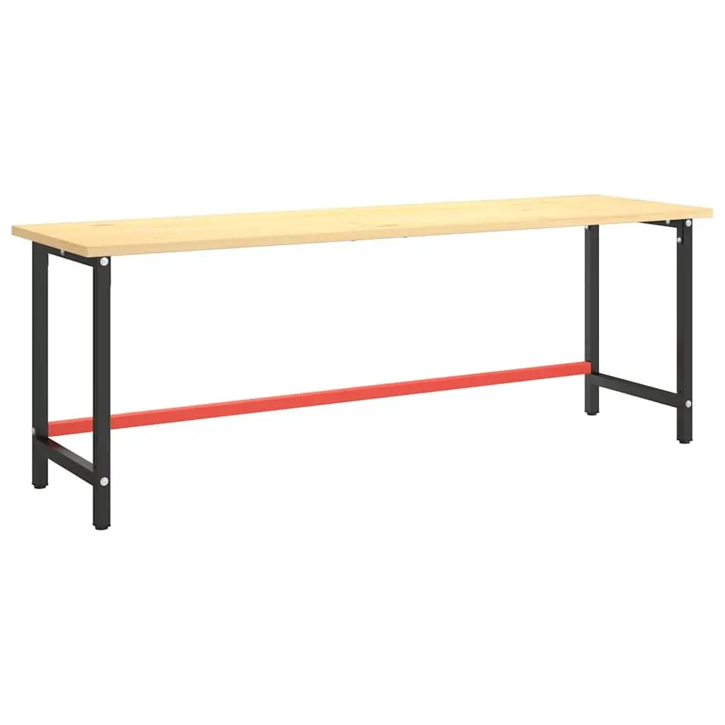 Work Bench Frame Heavy Duty Metal Matte Black 220 x 57 x 79 cm