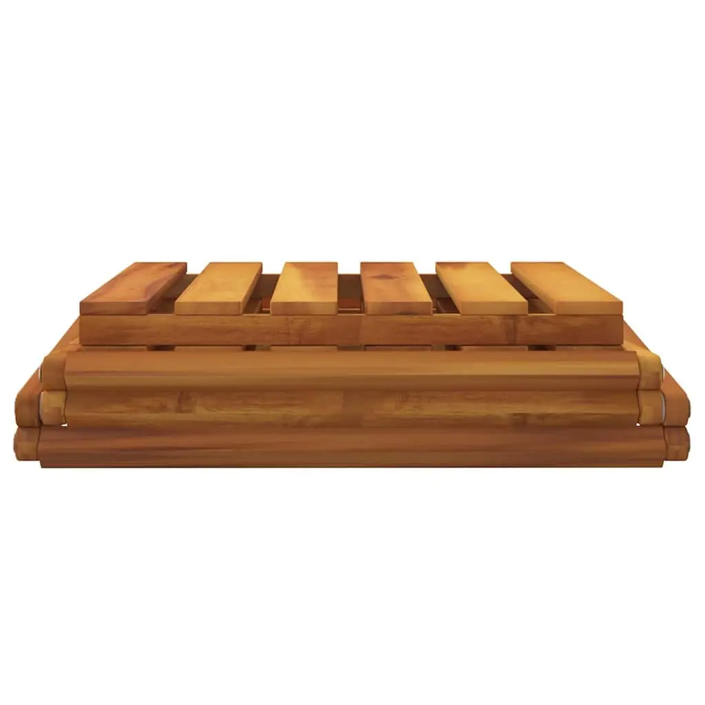 3-Tier Folding Shelf Brown Solid Acacia Wood Storage Bookcase Display Rack Unit