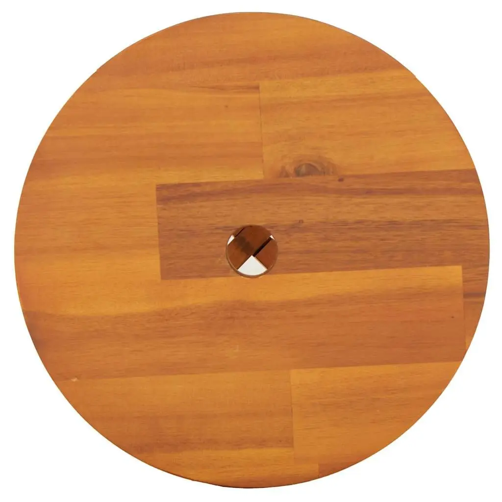 Round Wooden Stool Brown 38x38x45cm Solid Acacia Wood Plant Side Table Indoor