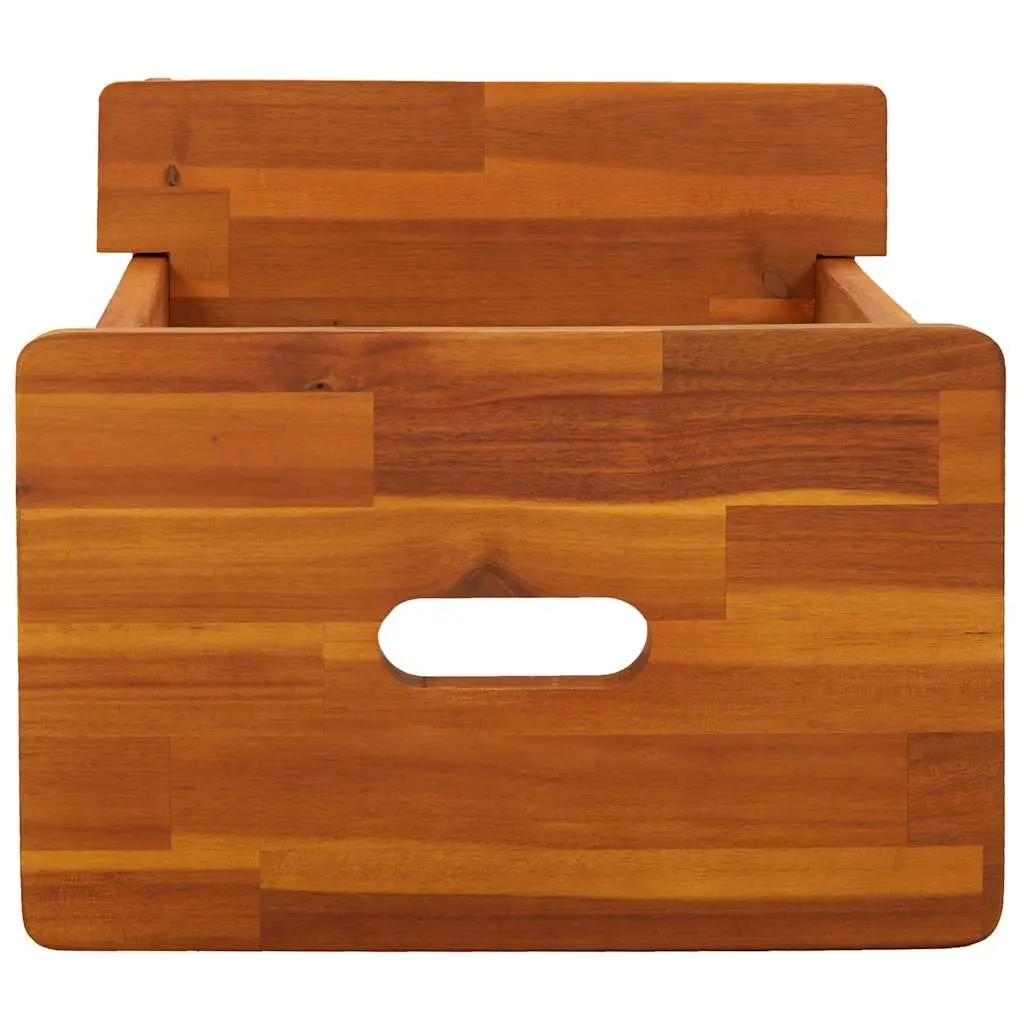 2 Step Stool Wooden Acacia Brown Furniture 40 x 38 x 50 cm