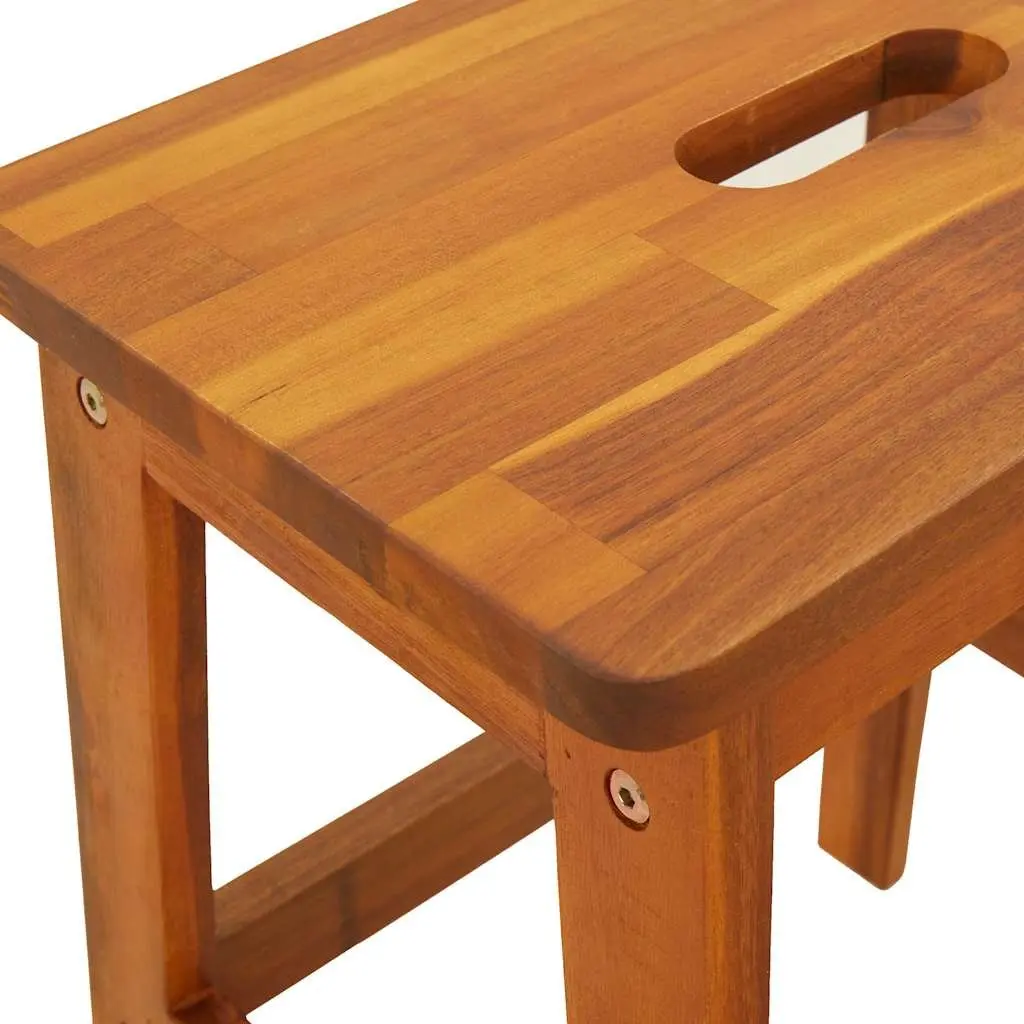 2 Step Stool Wooden Acacia Brown Furniture 40 x 38 x 50 cm