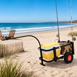 Steel Fishing Trolley Hand Cart with Pneumatic Wheels