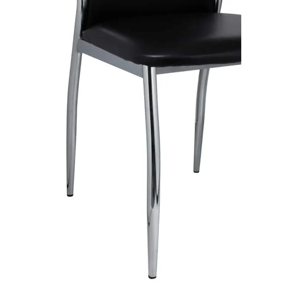 Dining Chairs Modern Black High Backrest Faux Leather 6 Piece Set