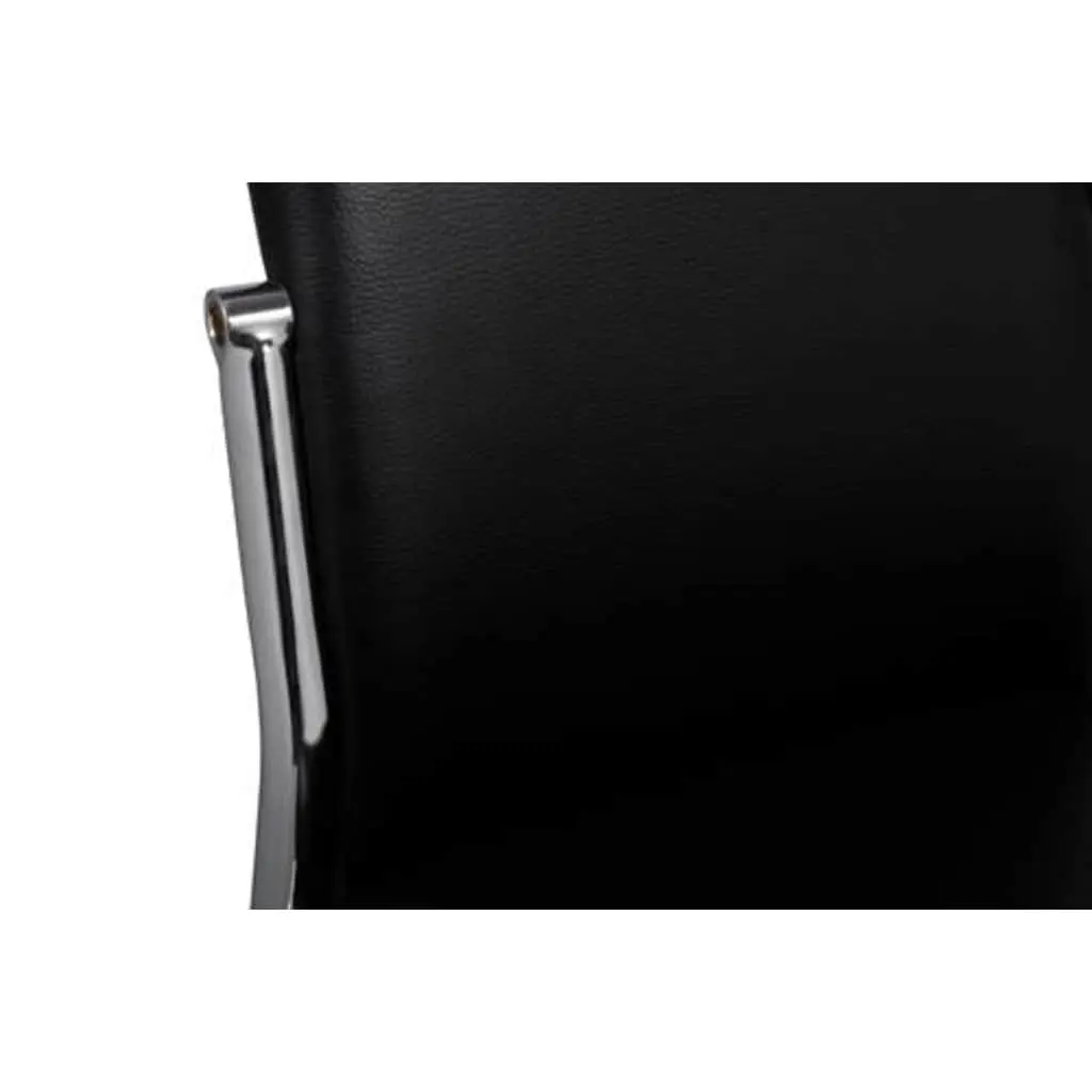 Dining Chairs Modern Black High Backrest Faux Leather 6 Piece Set