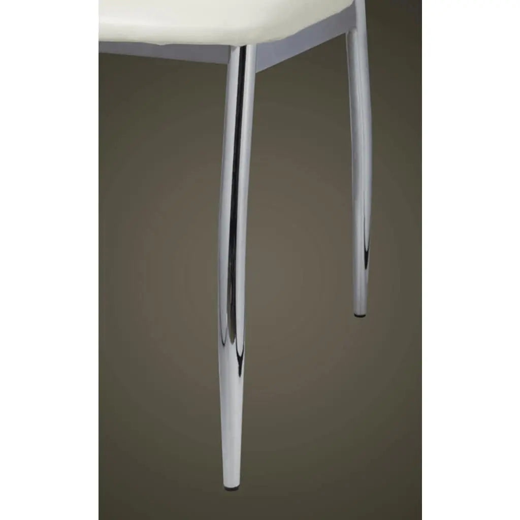 Dining Chairs White High Back 6 Piece Synthetic Leather Kitchen Room Seating