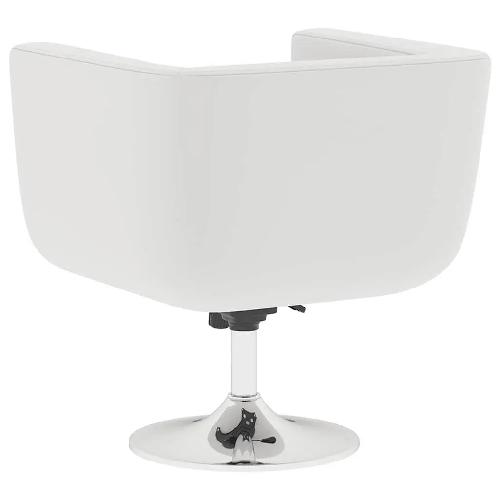 Bar Chairs White Swivel Armchairs Height Adjustable Padded Seat Chrome Plated Steel Tube 2 Piece