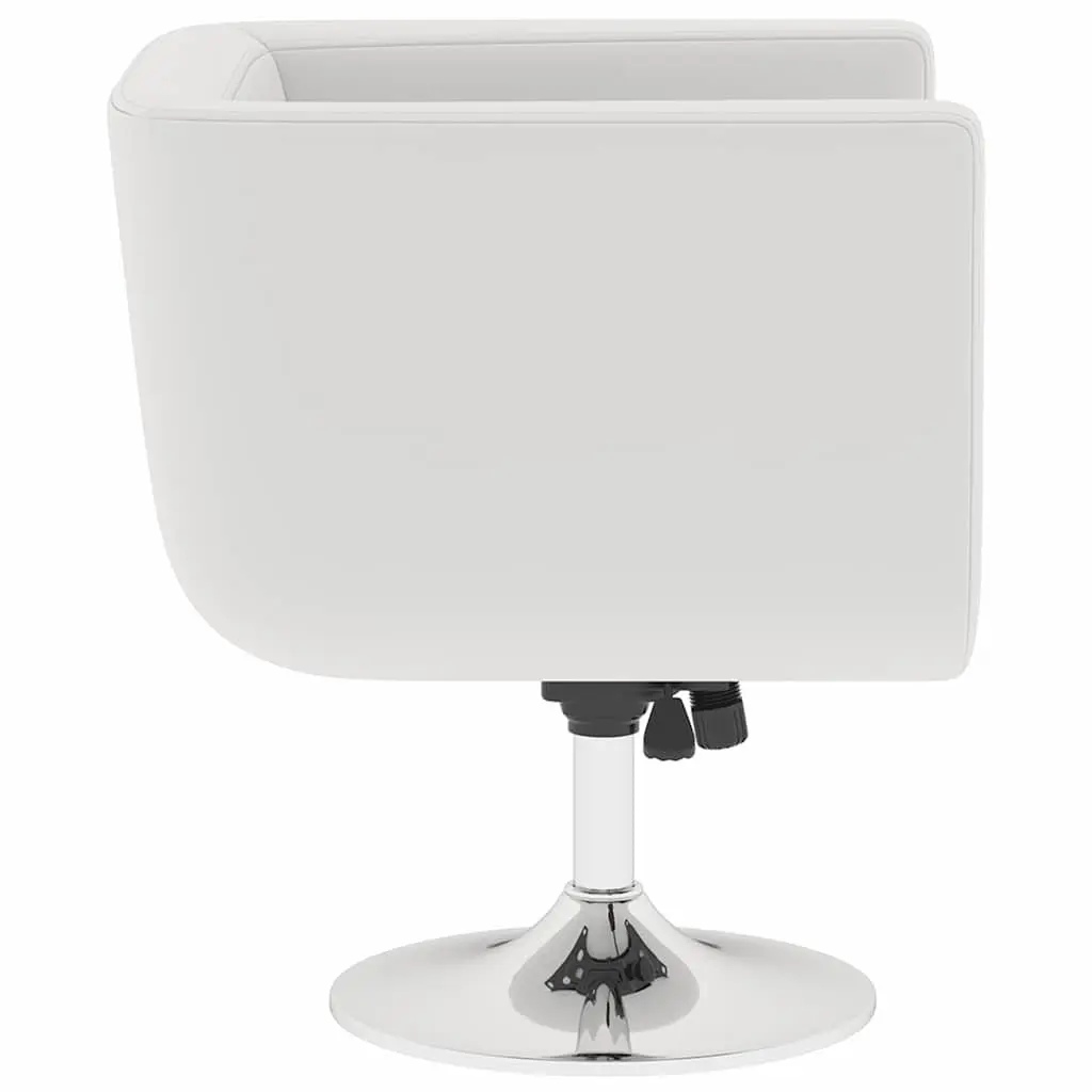 Bar Chairs White Swivel Armchairs Height Adjustable Padded Seat Chrome Plated Steel Tube 2 Piece