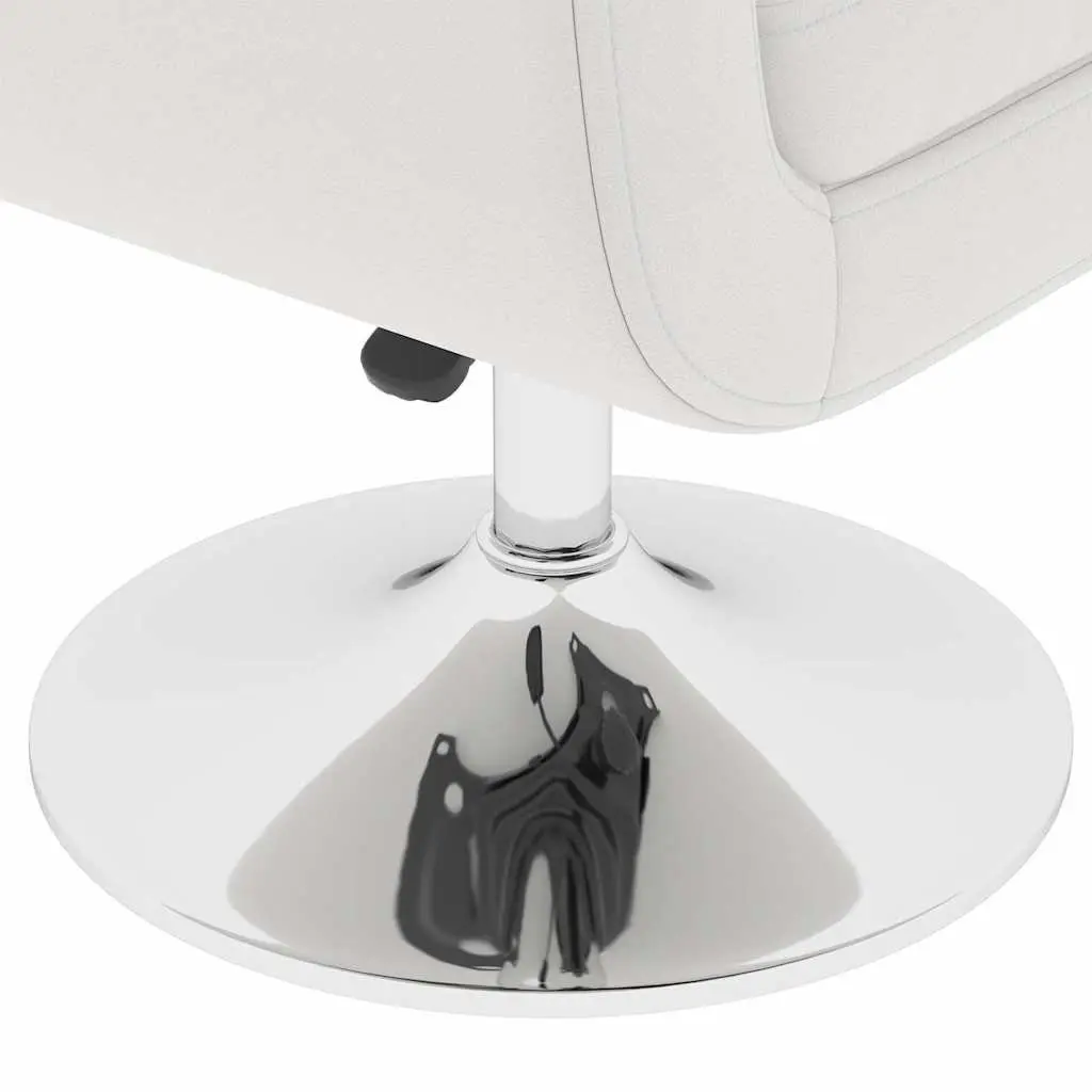 Bar Chairs White Swivel Armchairs Height Adjustable Padded Seat Chrome Plated Steel Tube 2 Piece