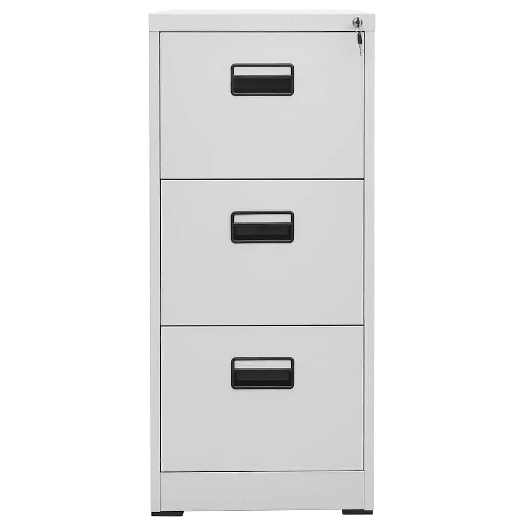 Filing Cabinet Grey 3 Drawer Steel Storage Organiser