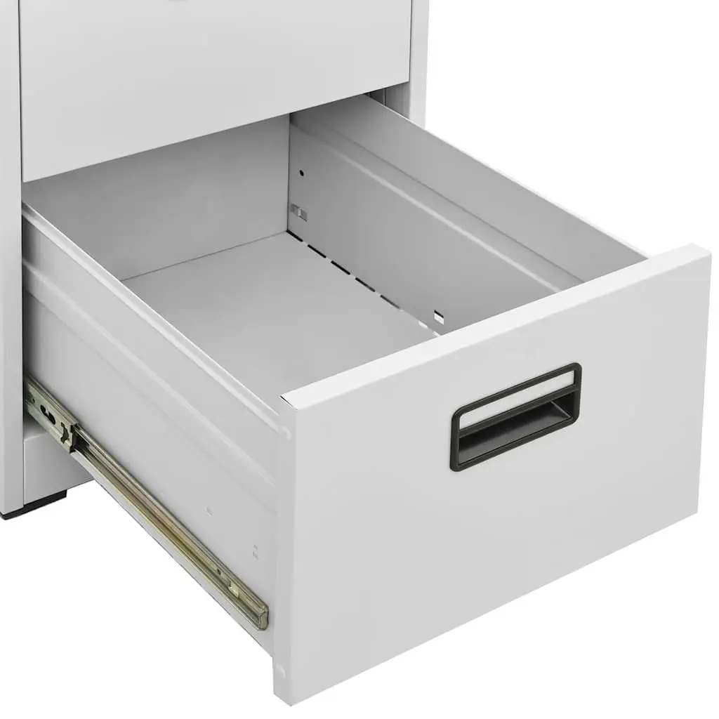 Filing Cabinet Grey 3 Drawer Steel Storage Organiser