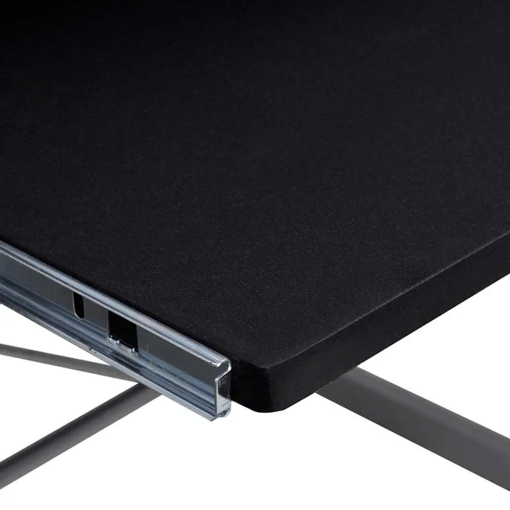 Black L-Shaped Corner Computer Desk with Keyboard Tray