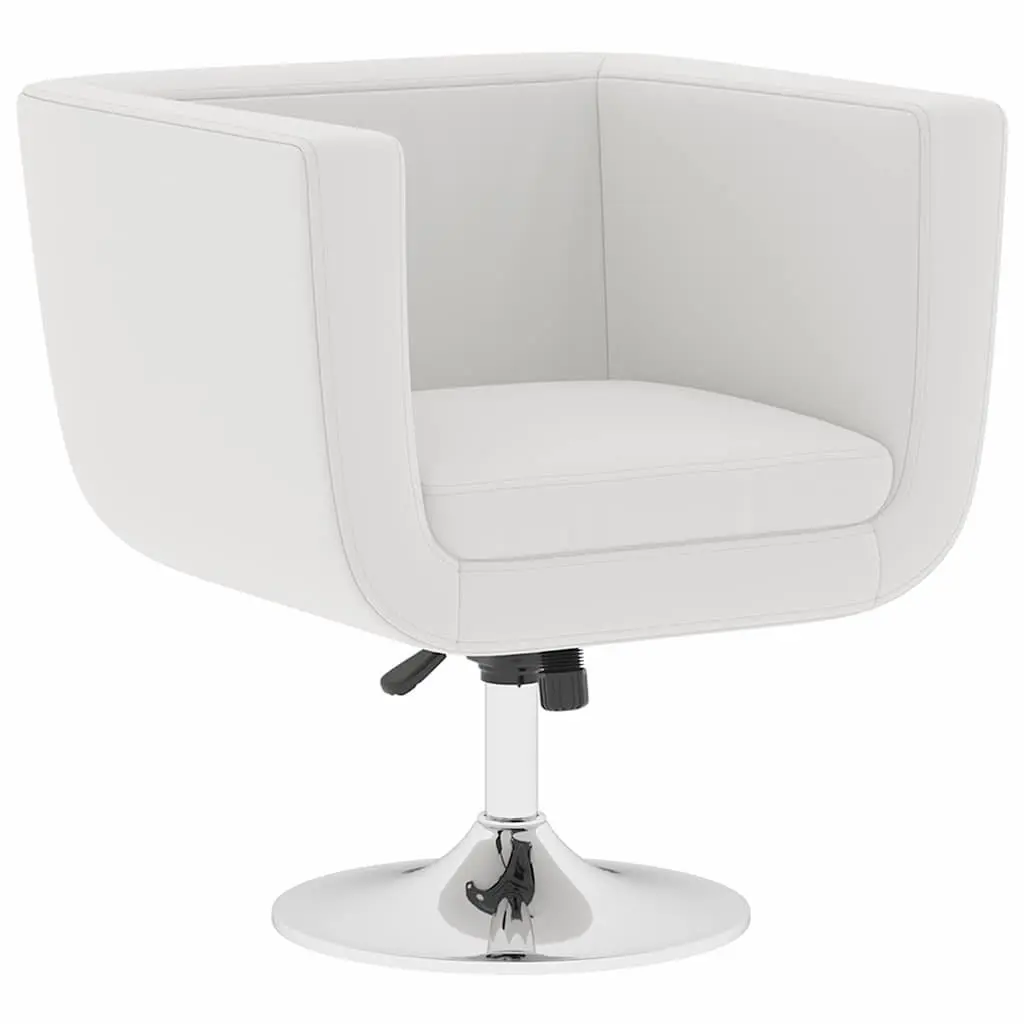 White Swivel Armchair with Adjustable Height