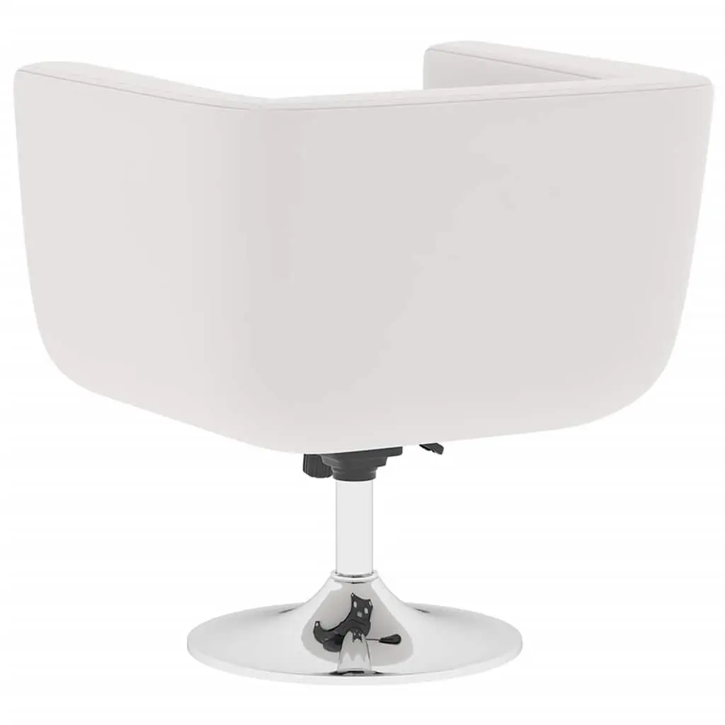 White Swivel Armchair with Adjustable Height