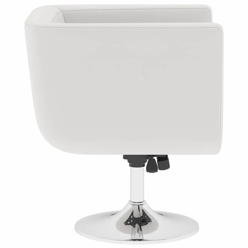 White Swivel Armchair with Adjustable Height