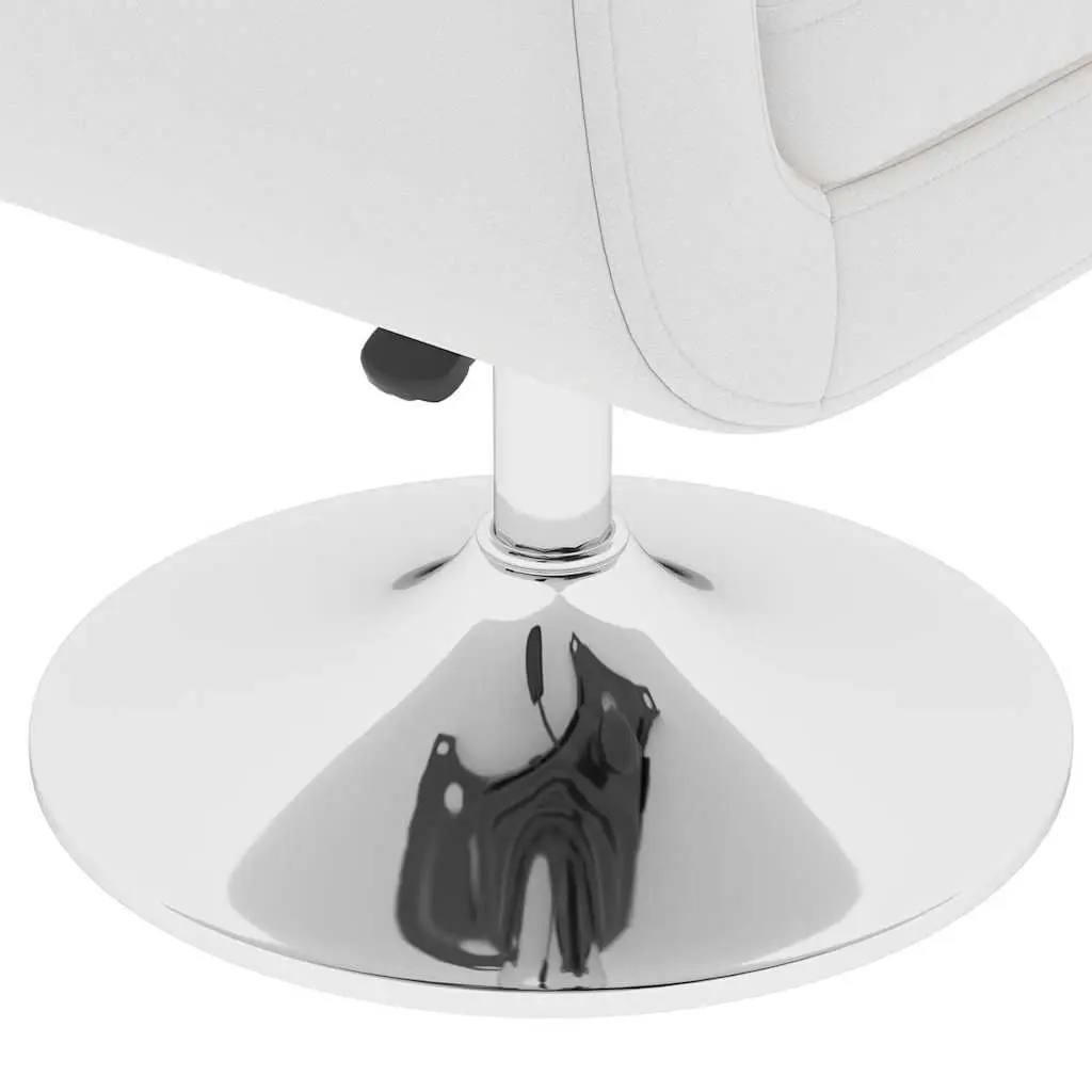 White Swivel Armchair with Adjustable Height