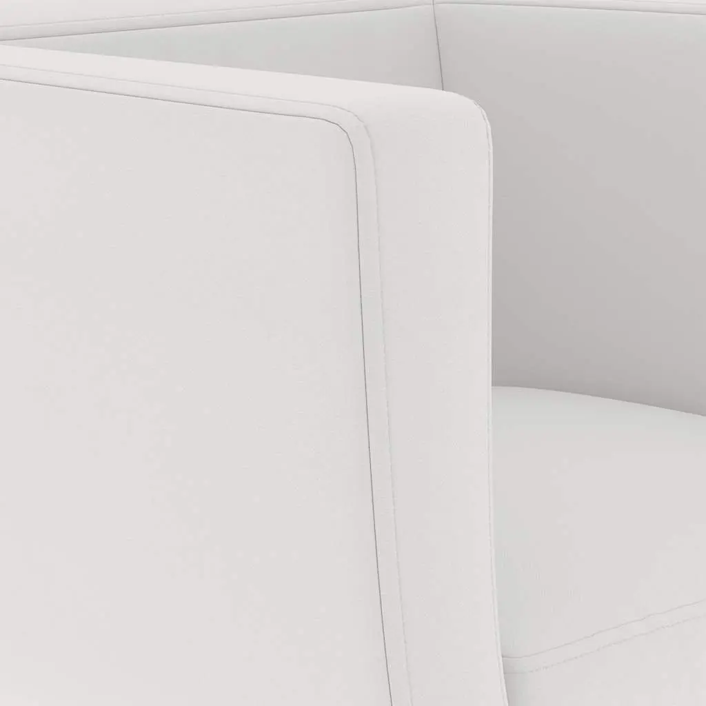 White Swivel Armchair with Adjustable Height