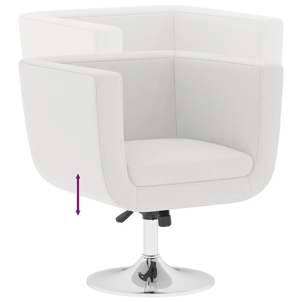 White Swivel Armchair with Adjustable Height