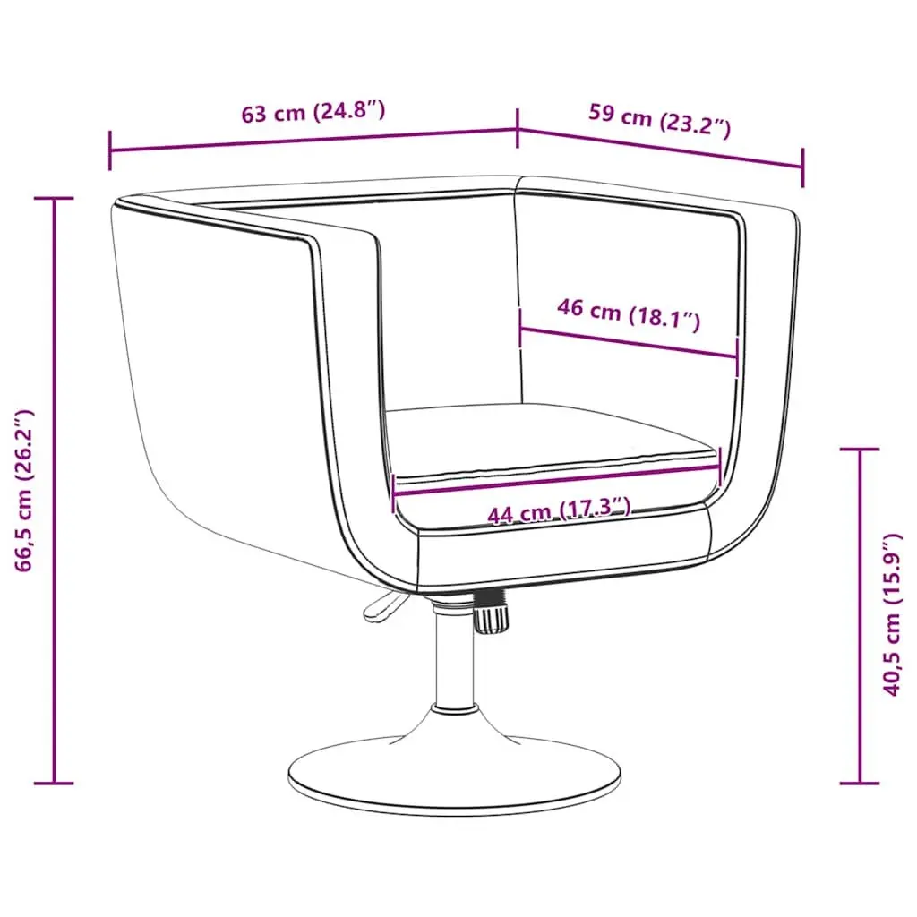 White Swivel Armchair with Adjustable Height
