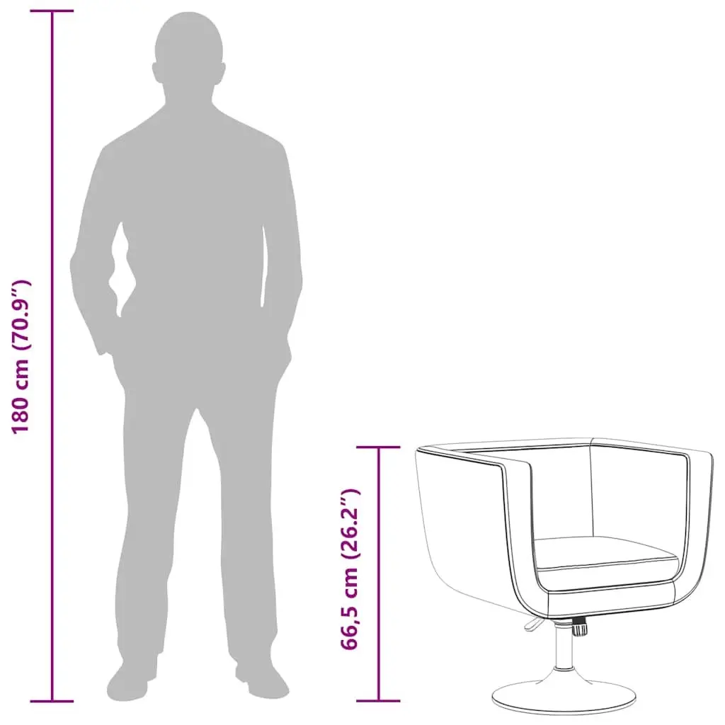White Swivel Armchair with Adjustable Height