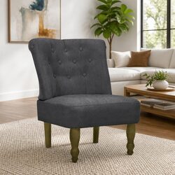 Elegant French Style Grey Fabric Arm Chair