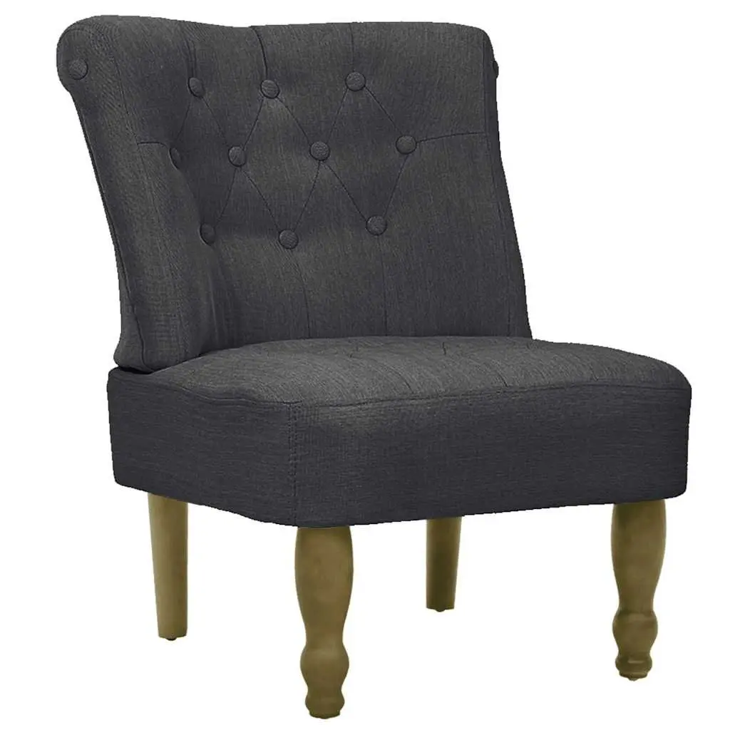 French Style Grey Fabric Arm Chair
