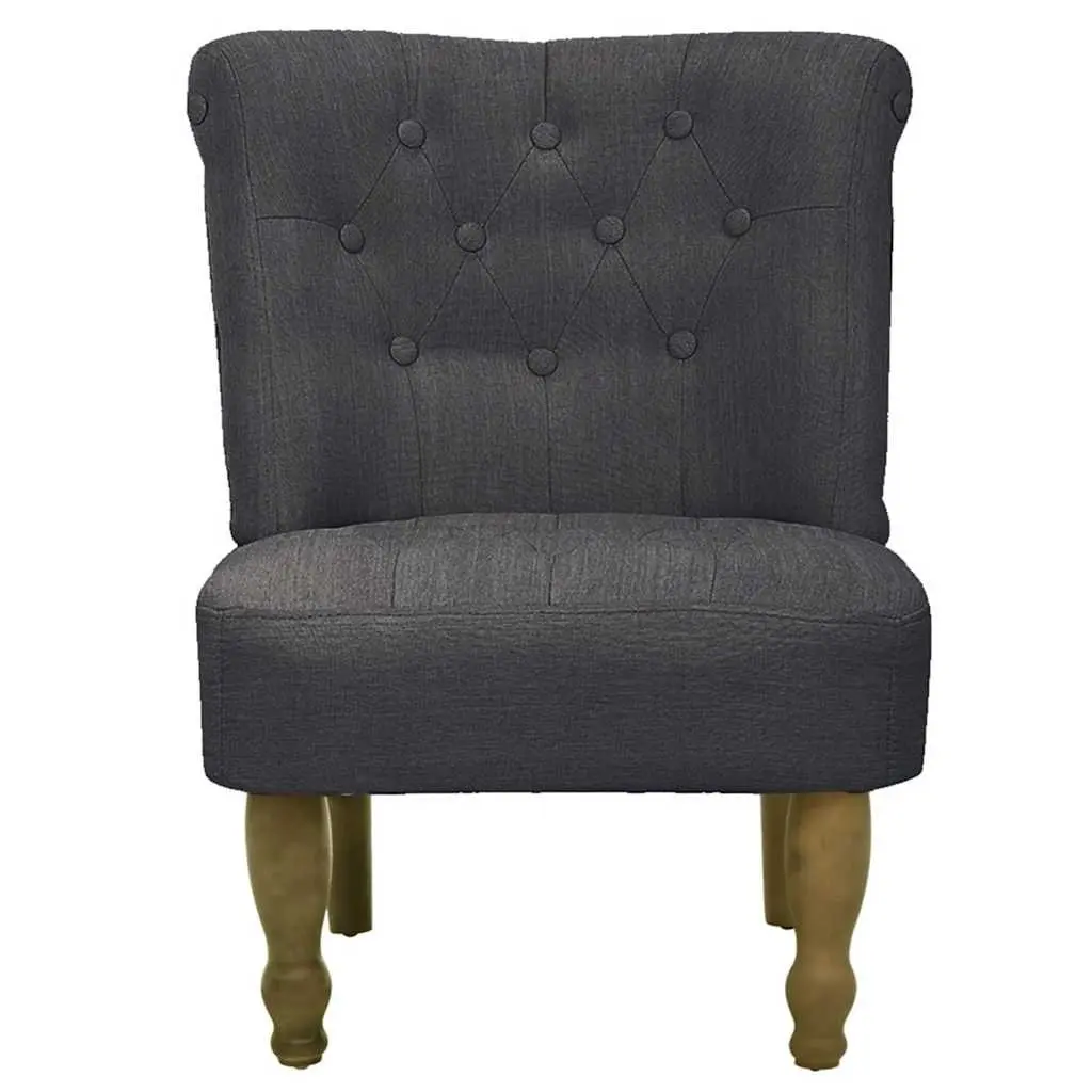 French Style Grey Fabric Arm Chair