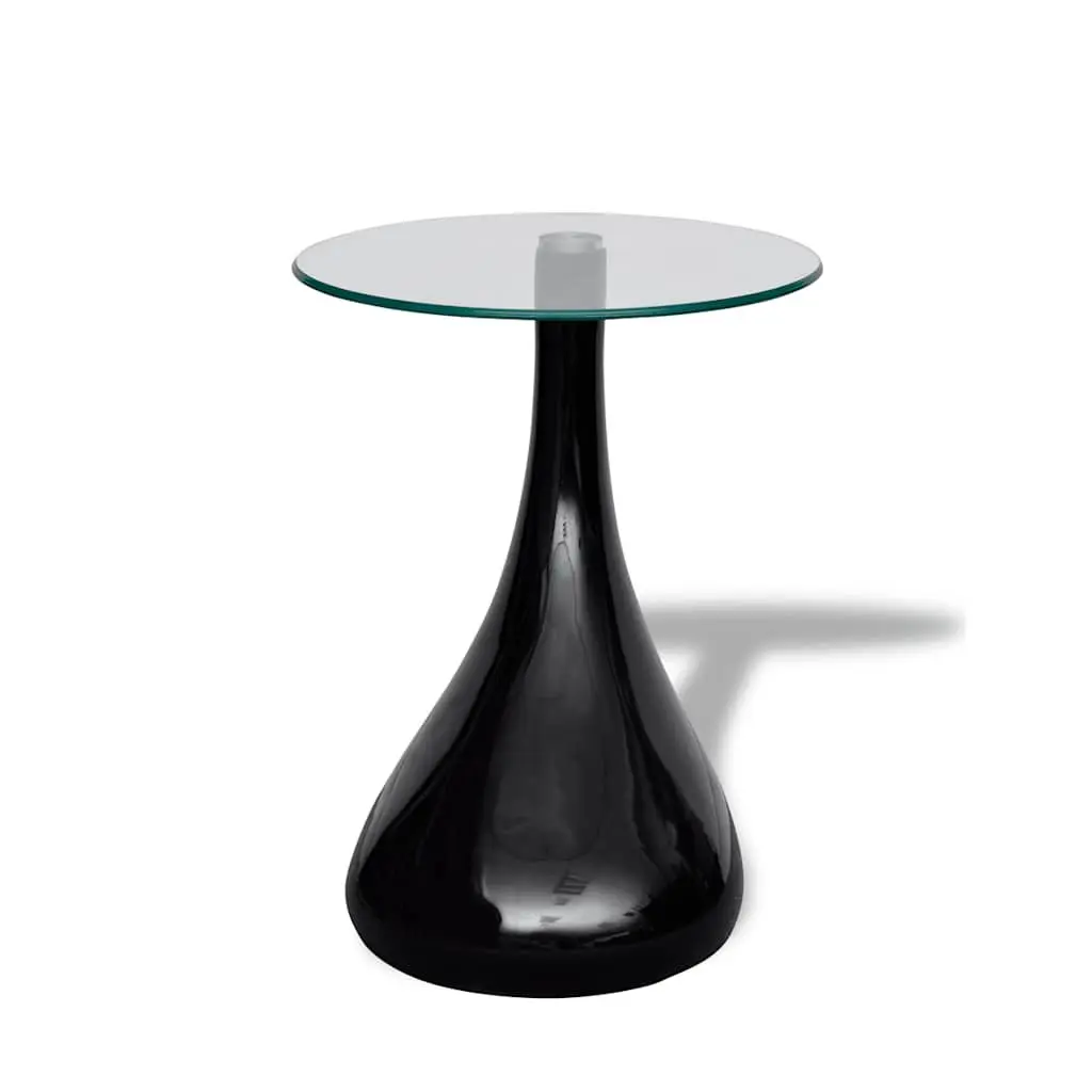Black Coffee Table Set with Glass Tops