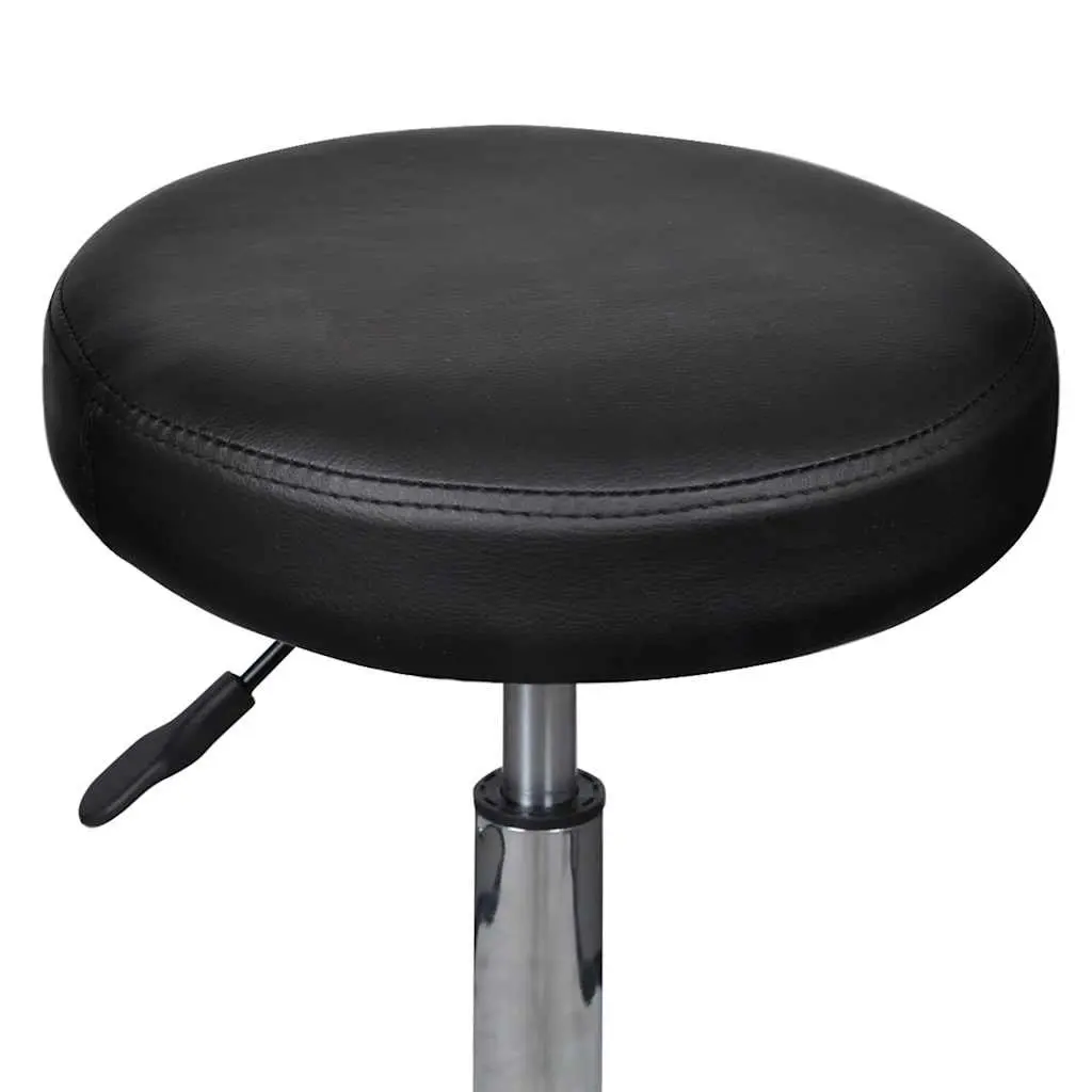 Black Office Stool with Adjustable Height