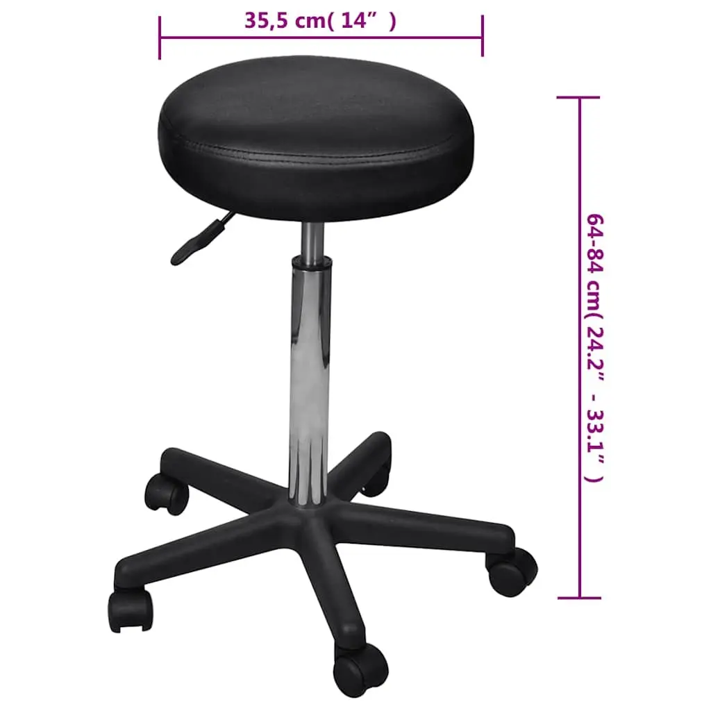 Black Office Stool with Adjustable Height