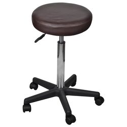Office Stool Brown Adjustable Height Gas Lift Modern Design Lightweight Home